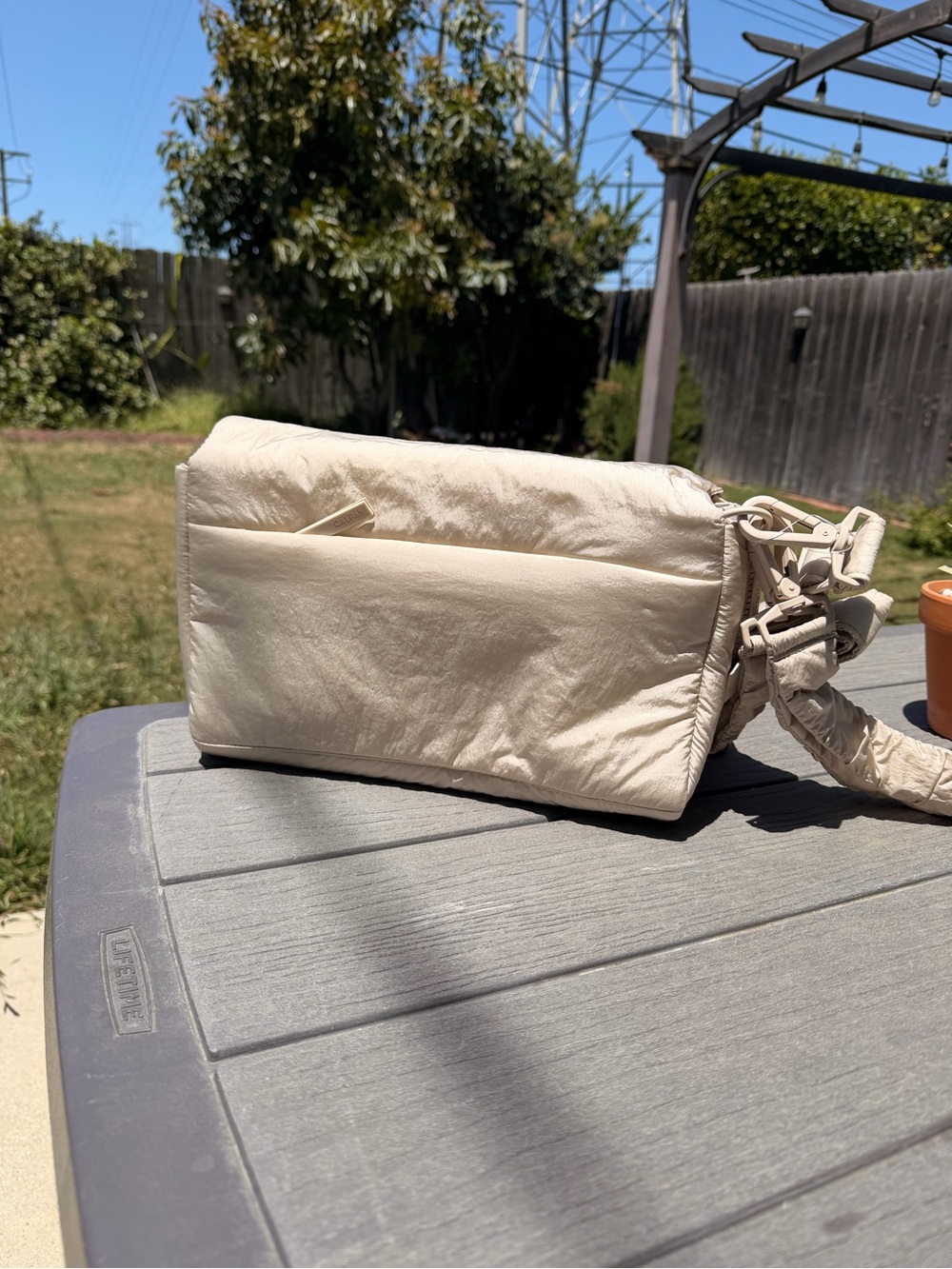 Calpak Convertible Stroller Caddy Crossbody in Oatmeal - Picture 9 of 10
